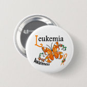 Leukämie des Buntglas-Schmetterlings-2 Button (Vorne & Hinten)