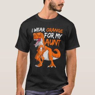 Leukämie Dinosaurier Ich trage Orange für meine Ta T-Shirt