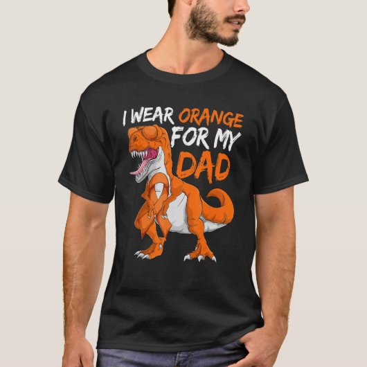 Leukämie Dinosaurier Ich trage Orange für meine Va T-Shirt (Vorderseite)