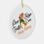 Leukämie Hoffnung Liebe Heilung glückliche Ferien Keramikornament (Rechts)