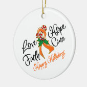 Leukämie Hoffnung Liebe Heilung glückliche Ferien Keramikornament (Links)