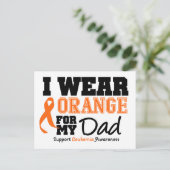 Leukämie ich trage Orange für den Vater Postkarte (Stehend Vorderseite)