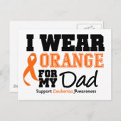 Leukämie ich trage Orange für den Vater Postkarte (Vorne/Hinten)