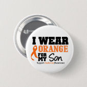 Leukämie Ich trage Orange für meinen Sohn Button (Vorne & Hinten)
