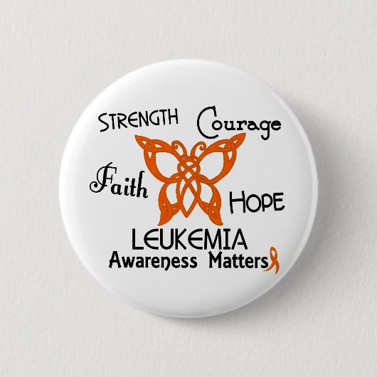 Leukämie-keltischer Schmetterling 3 Button (Vorderseite)