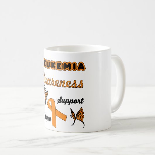 Leukämie-Krebs-Bewusstseins-Kaffee-Tasse Kaffeetasse (VorderseiteRechts)