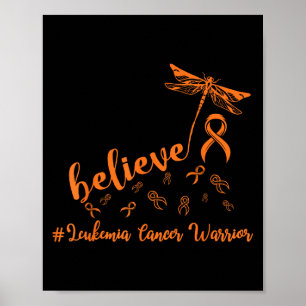 Leukämie Krebs Kriegerdragonfly Glauben Hoffnung Poster