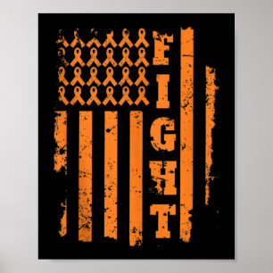 Leukämie Krebsbewusstsein Leukämie Orangenband Poster