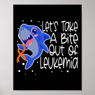 Leukämie-Krebsbewusstsein Oranges Band Hai Poster