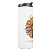 Leukämie Krebsbewusstsein Sonnenblumen Thermosbecher (Nach links gedreht)