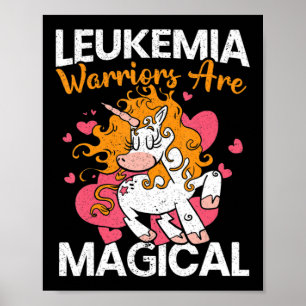 Leukämie-Krieger sind magische Unicorn Leukämie Aw Poster
