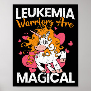 Leukämie-Krieger sind magische Unicorn Leukämie Aw Poster