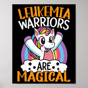 Leukämie-Krieger sind magische Unicorn Leukämie Aw Poster