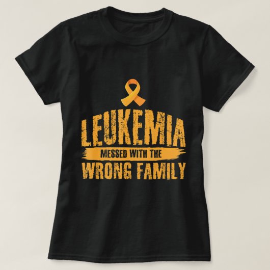 Leukämie mit falscher Familienunterstützung T-Shirt (Design vorne)