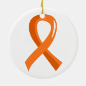 Leukämie-orange Band 3 Keramik Ornament (Hinten)