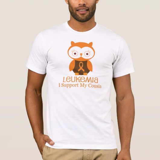 Leukämie-orange Band-Eulen-Cousin T-Shirt (Vorderseite)