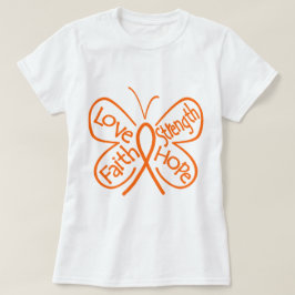Leukämie-Schmetterling, der Wörter inspiriert T-Shirt