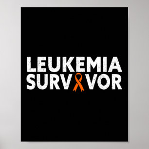 Leukämie Survivor - Aufklärungsmonat Orange Ribbon Poster