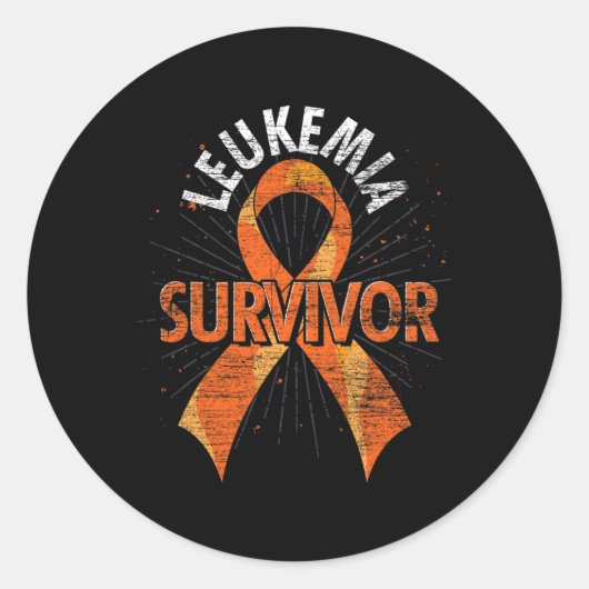 Leukämie Survivor Orangenkrebs Leukämie Aw Runder Aufkleber (Vorderseite)