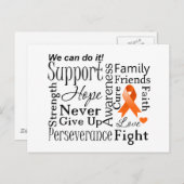 Leukämie-unterstützende Wörter Postkarte (Vorne/Hinten)