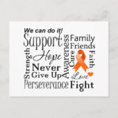 Leukämie-unterstützende Wörter Postkarte (Vorderseite)