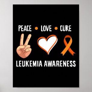 Leukämie Warrior Peace Liebe Heilung Leukämie Kreb Poster