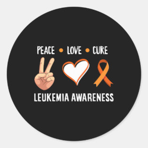 Leukämie Warrior Peace Liebe Heilung Leukämie Kreb Runder Aufkleber