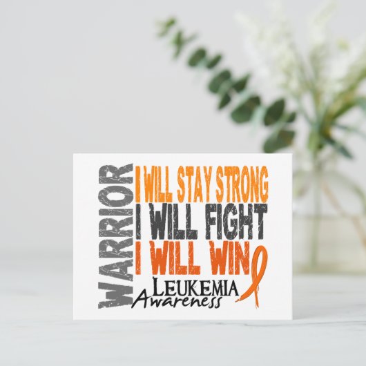 Leukämie Warrior Postkarte (Stehend Vorderseite)