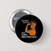 Leukämie Warrior unstrukturierbare Krebsüberlebung Button (Vorne & Hinten)