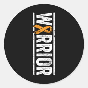 Leukämie Warrior - Vertikale Orangenkrebserkrankun Runder Aufkleber