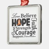 Leukämiekollage Silbernes Ornament (Links)