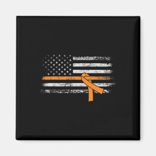 Leukemia Awareness American Flag Magnet