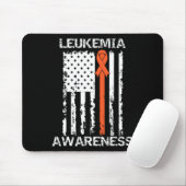 Leukemia Awareness American Flag Orange Ribbon Mousepad (Mit Mouse)