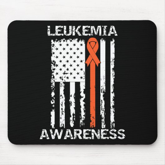 Leukemia Awareness American Flag Orange Ribbon Mousepad (Vorne)