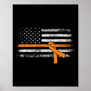 Leukemia Awareness American Flag Poster