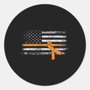 Leukemia Awareness American Flag Runder Aufkleber