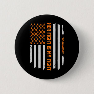 Leukemia Awareness American Flag T-Shirt Gift Button
