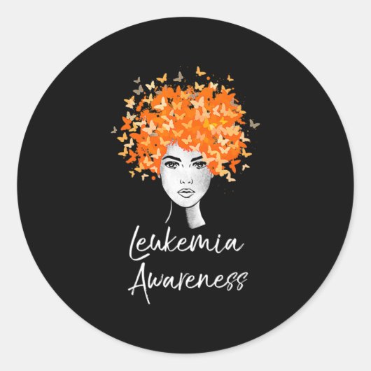Leukemia Awareness Butterfells Geschenk Runder Aufkleber (Vorderseite)
