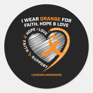 Leukemia Awareness Faith Hope Liebe Leukemia Aware Runder Aufkleber