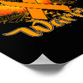 Leukemia Awareness Fun Warrior Orange Ribbon Gesch Poster (Ecke)