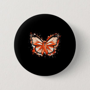 Leukemia Awareness gibt Orange Ribbon Butterfly Button