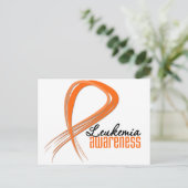 Leukemia Awareness Grunge Ribbon Postkarte (Stehend Vorderseite)