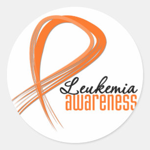 Leukemia Awareness Grunge Ribbon Runder Aufkleber