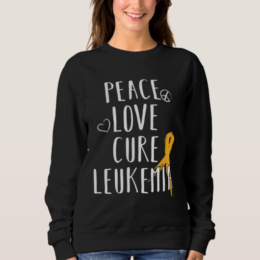 Leukemia Awareness Love Peace Cure Leukemia Sweatshirt (Vorderseite)