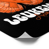 Leukemia Awareness Mont Orange Ribbon Butterfly Poster (Ecke)