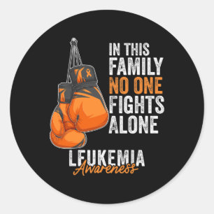 Leukemia Awareness Montag Boxing Gloves Orange Rib Runder Aufkleber