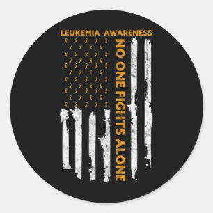 Leukemia Awareness Month American Flag I'm A Warri Runder Aufkleber