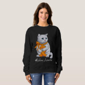 Leukemia Awareness Month Orange Ribbon Cat Sweatshirt (Vorne ganz)