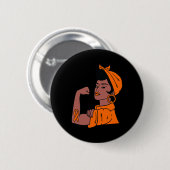 Leukemia Awareness Month Orange Ribbon Krieger Wo Button (Vorne & Hinten)