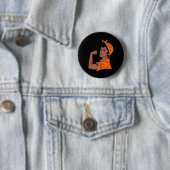 Leukemia Awareness Month Orange Ribbon Krieger Wo Button (Beispiel)